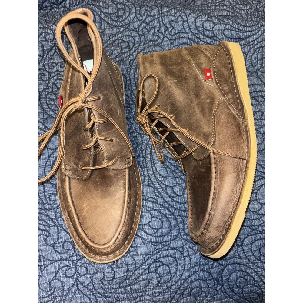 OLIBERTE Men's 40 / 8 Ankle Chukka Boots Brown Leather Africa Made Lace Up